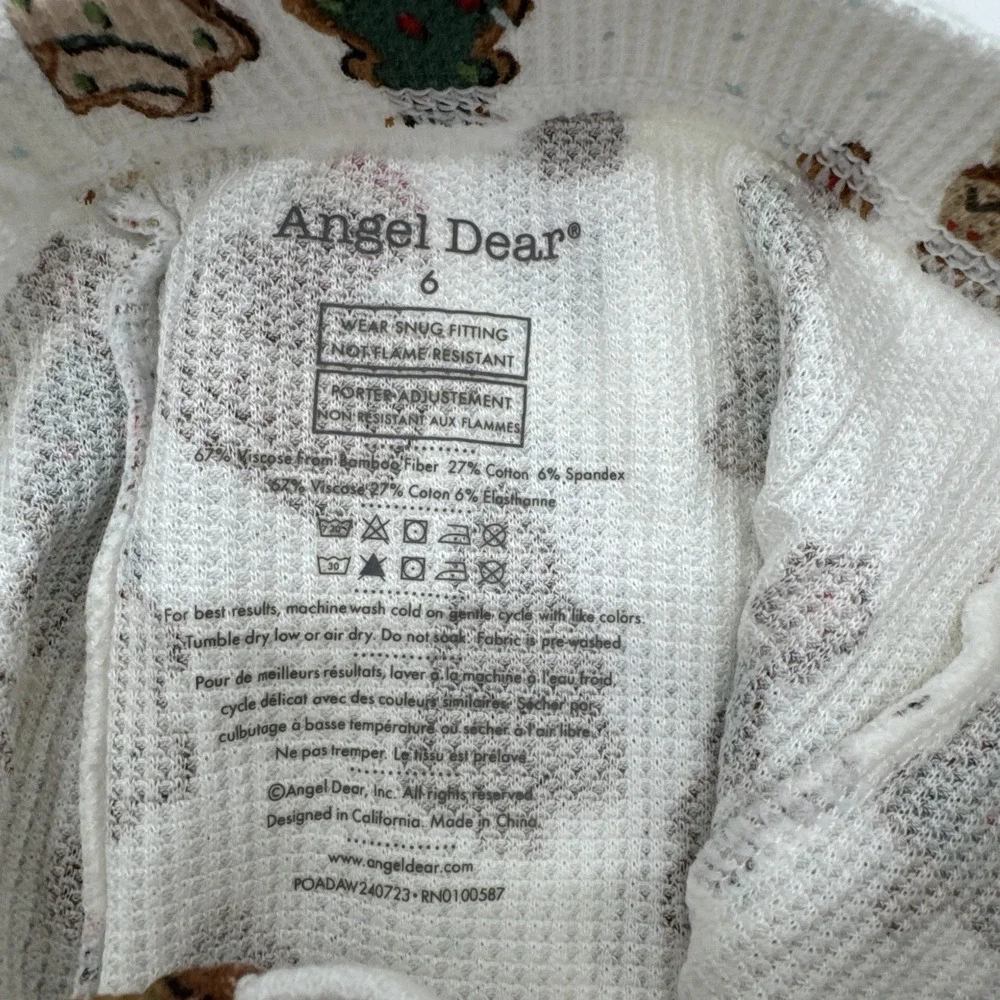 Angel Dear Pajamas 6 Bamboo Gingerbread Sleigh Ride NWT‎ 2 Piece